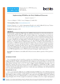 Implementing STEAM in the Early Childhood Classroom