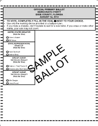 Test Ballot Print Document