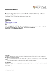 Aberystwyth University Geomorphological Records Of