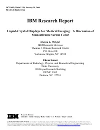 IBM Research Report Liquid-Crystal Displays for Medical Imaging