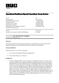 Operational Resilience/Special Operations Group Review