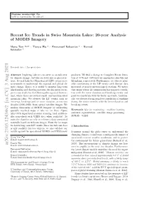 Recent Ice Trends in Swiss Mountain Lakes: 20-Year Analysis of MODIS Imagery