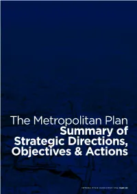 The Metropolitan Plan Summary of Strategic Directions, Objectives & Actions