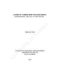 A Study of “Chinese-Ness” in Eileen Chang's
