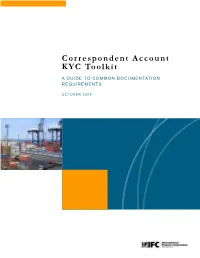 Correspondent Account KYC Toolkit