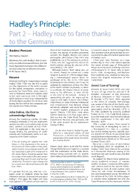 Hadley's Principle: Part 2