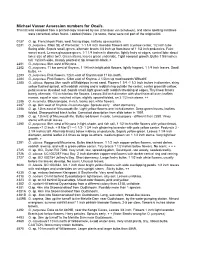 Michael Vasser Acsession Numbers for Oxalis