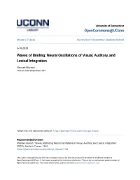 Neural Oscillations of Visual, Auditory, and Lexical Integration
