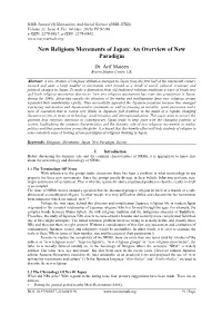 New Religious Movements of Japan: an Overview of New Paradigm