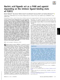 Nucleic Acid Ligands Act As a PAM and Agonist Depending on the Intrinsic Ligand Binding State of P2RY2