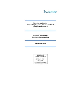 Planning Application - School Playing Field, Green Lane West, Rackheath NR13 6LU