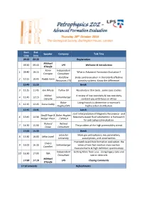 Start Time End Time Speaker Company Talk Title 09:00 09:30 Registration
