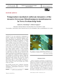 Temperature-Mediated Outbreak Dynamics of the Invasive Bryozoan Membranipora Membranacea in Nova Scotian Kelp Beds