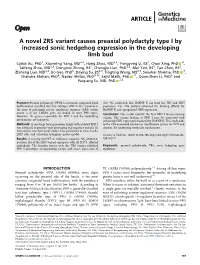 A Novel ZRS Variant Causes Preaxial Polydactyly Type I by Increased Sonic Hedgehog Expression in the Developing Limb Bud