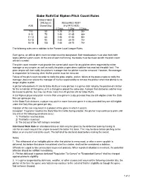 Babe Ruth/Cal Ripken Pitch Count Rules