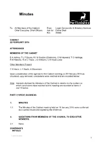 Minutes of a Meeting of the Policy, Resources and Performance
