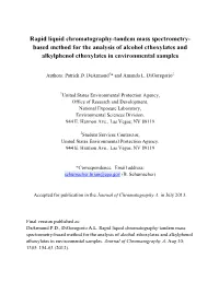 Rapid Liquid Chromatography–Tandem Mass Spectrometry-Based Method