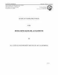 Scope of Work Provision for Boilermaker-Blacksmith In