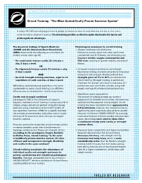 Subject: Circuit Training: “The Most Scientifically Proven Exercise System”