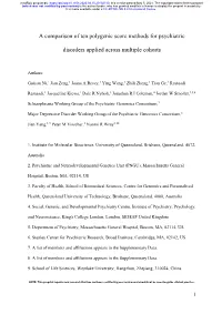 A Comparison of Ten Polygenic Score Methods for Psychiatric Disorders Applied Across Multiple Cohorts