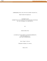 Addressing the Lack of Evaluation Capacity in Post