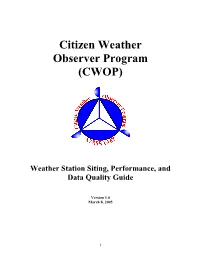 Citizen Weather Observer Program (CWOP)