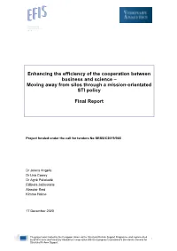 Enhancing the Efficiency of the Cooperation Between Business and Science – Moving Away from Silos Through a Mission-Orientated STI Policy