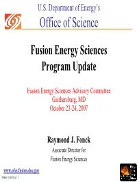 ITER • NCSX • HEDLP Joint Program • Issues and Plans