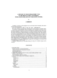 A New Key to the Suprageneric Taxa in the Beetle Family Cetoniidae, with Annotated Lists of the Known Genera