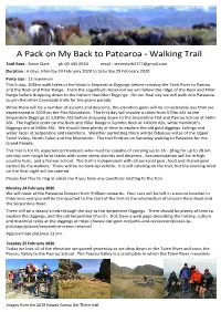 A Pack on My Back to Patearoa