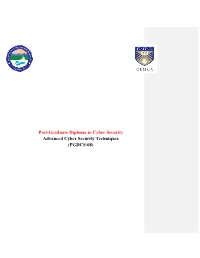 Advanced Cyber Security Techniques (PGDCS-08)