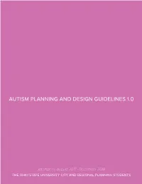 Autism Planning and Design Guidelines 1.0