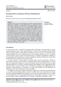 Dealing with Conspiracy Theory Attributions Brian Martin