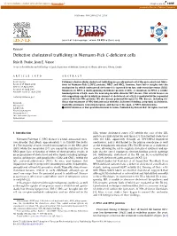 Defective Cholesterol Trafficking in Niemann-Pick C-Deficient Cells