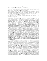 Electron Tomography at 2.4 Å Resolution