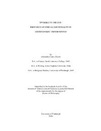 'Invisible to the Eye': Rhetorics of Ethical