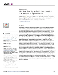 Microbial Diversity and Soil Physiochemical Characteristic of Higher Altitude