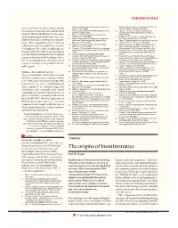 The Origins of Bioinformatics.Pdf