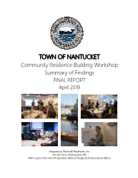 TOWN of NANTUCKET Community Resilience Building Workshop Summary of Findings FINAL REPORT April 2019