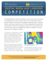 The Digital Media and Learning Competition, Now in Its Second Year