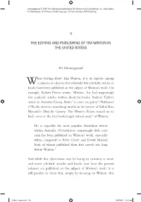 The Editing and Publishing of Tim Winton in the United States