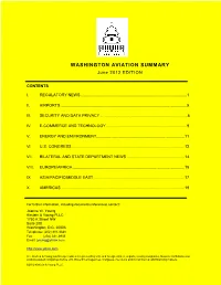 WASHINGTON AVIATION SUMMARY June 2012 EDITION