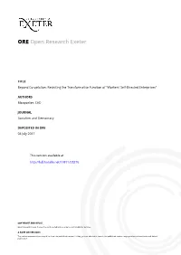 'Workers' Self-Directed Enterprises' *Accepted Version of an A