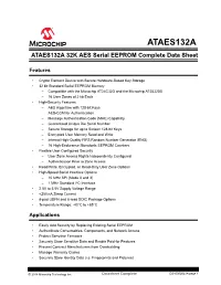 ATAES132A 32K AES Serial EEPROM Complete Data Sheet