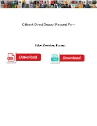 Citibank Direct Deposit Request Form