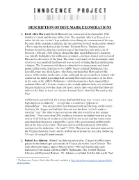 Description of Bite Mark Exonerations