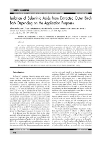 Isolation of Suberinic Acids from Extracted Outer Birch Bark /.../ J