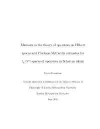 Minimax in the Theory of Operators on Hilbert Spaces and Clarkson