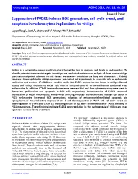 Suppression of FADS1 Induces ROS Generation, Cell Cycle Arrest, and Apoptosis in Melanocytes: Implications for Vitiligo