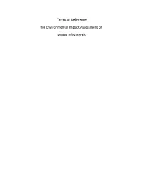 Terms of Reference for Environmental Impact Assessment of Mining Of